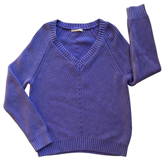 Marine Layer Ezra Chunky Shaker Knit Sweater Periwinkle Beach Slouchy Coastal-XS - Picture 1 of 13